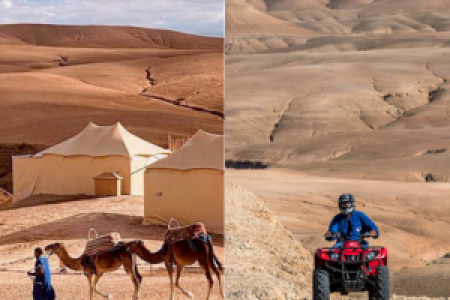 Agafay desert camel ride and quad bik  7/7j time 09h00-14h00-16h00